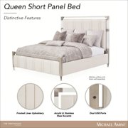 Penthouse Queen Short Panel Bed - Frosted Linen