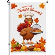 Thanksgiving Day Versatile Outdoor Garden Flags Durable Washable Chic Garden Flag, Double-Side Cute Happy Thanskgiving Cartoon Porch Flags for Home Backyard Outdoor Yard Farmhouse, 28x40inch