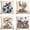 A005- E, variant on Decorative Throw Pillows Covers Set of 4 Linen for Halloween Decor Thanksgiving Decor Fall Decor Blue and White Seasonal Home Accents