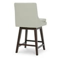 thumbnail image 4 of CHITA 26 inch Upholstered Swivel Faux Leather Counter Bar Stools with Back & Wood Legs Set of 2, Creamy Gray, 4 of 8