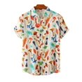thumbnail image 4 of Camisas de manga corta con botones para hombres y mujeres Camisas hawaianas con estampado de hongos Camisas casuales con flores Camisas hawaianas, 4 of 4