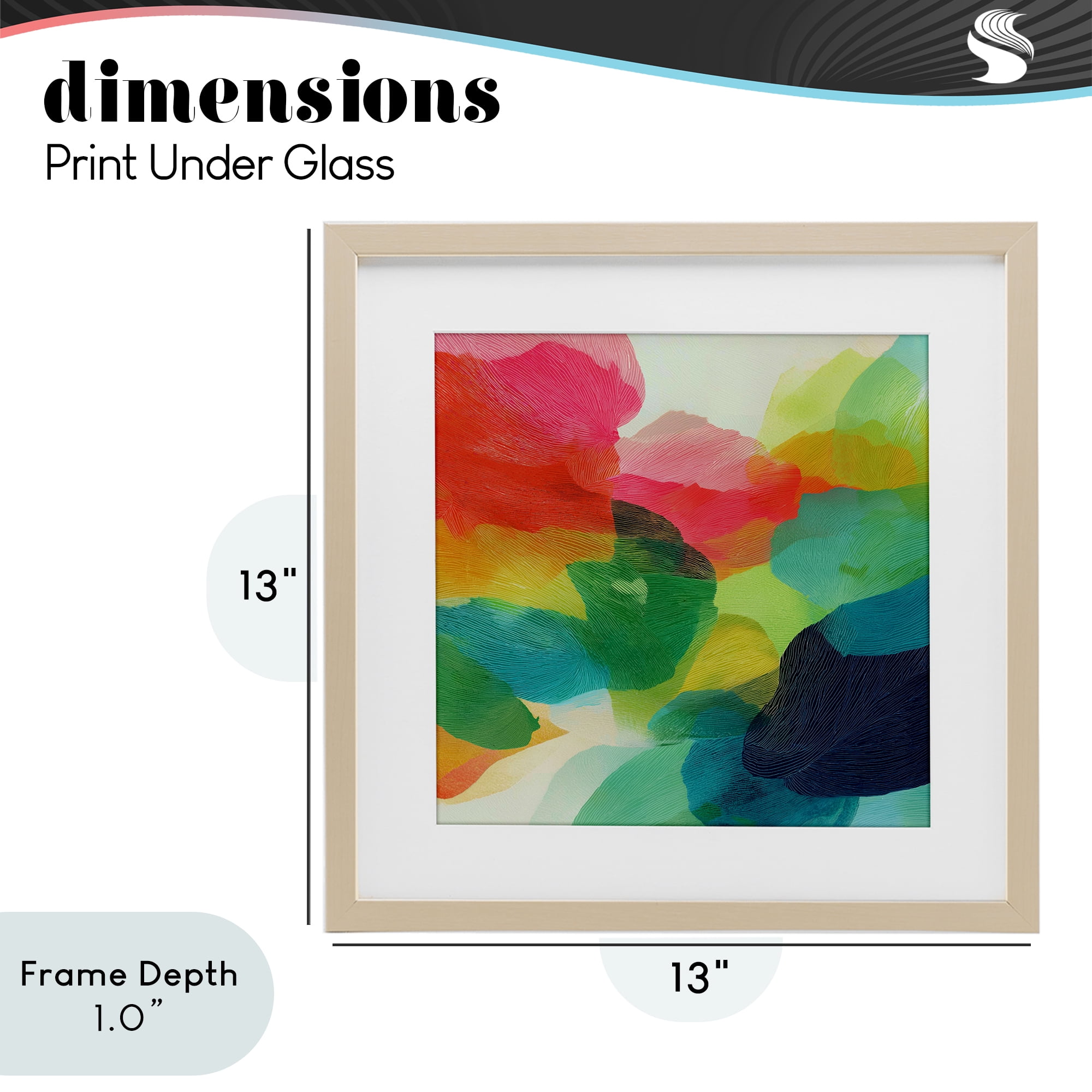 Stupell Industries Vivid Flowing Color Field Birch Framed Print Under Glass, design by Chromatic Storm Studio