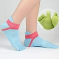 thumbnail image 4 of 6 Pairs Women's Toe Socks Summer Cotton Breathable Running Five Finger Low Cut Ankle Socks, 4 of 6