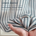 thumbnail image 2 of Curtainking Striped Kitchen Curtain Linen Cafe Curtains Semi-Sheer Rustic Farmhouse Tier Curtains 26x36 inch Rod Pocket 2 Panels Blue on Beige, 2 of 11