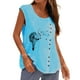 thumbnail image 1 of Mujer Verano Casual Sin mangas Botón Chaleco Cuello redondo Blusa suelta Active Top Mujer Fridja  gh2230, 1 of 4