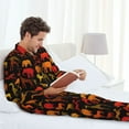 thumbnail image 4 of Mens Pajamas Set, Animal print A Button Down Long Sleeve Loungewear Sleepwear Pjs sets for Men, 4 of 5
