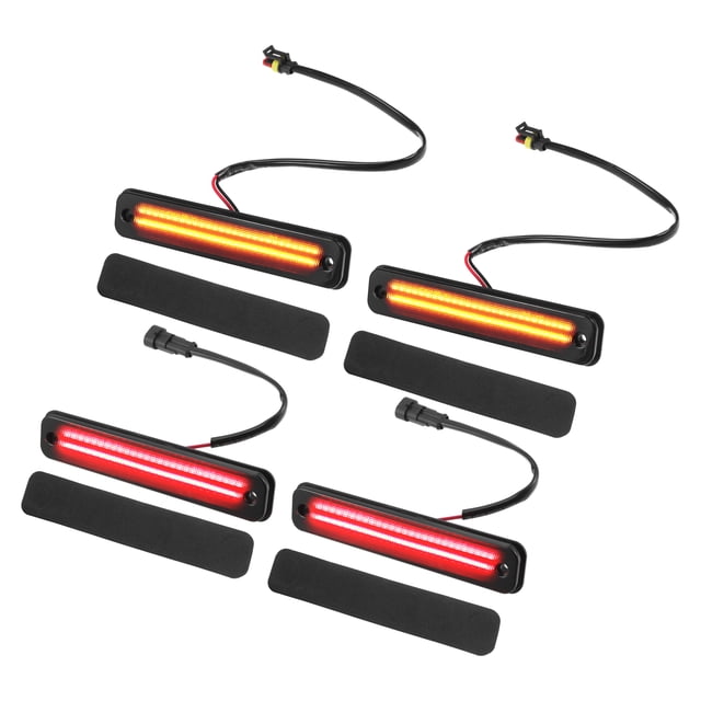 Luz LED de posición lateral 25952319, luces de señal de giro delanteras y traseras, luces de posición lateral de guardabarros para Hummer H2, lente negra, luz LED roja ámbar, 2 pares
