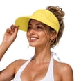 thumbnail image 2 of Wuphunn Womens Hat Beach Hat Gardening Hat Sun Hats for Women Uv Protection Lightweight Foldable Ponytail Sports Cap Wide Brim Hats for Women Sports Sun Visor Yellow One Size, 2 of 7