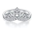 thumbnail image 5 of K-KED Elegant Women Wedding Crown Ring 925 Silver Filled Delicate Jewelry Party Ring Sz 6-10-8, 5 of 6