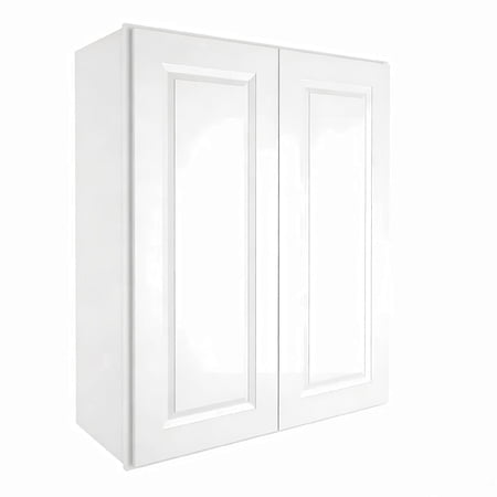 LUXEYARD Wood Wall-Mounted Cabinet RTA Bathroom Medicine Cabinet with Adjustable Shelves and 2 Soft-Close Doors Laundry Storage Cabinet for Kitchen Living Room 12 D*30 W*36 H Shaker Whiter