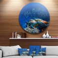 thumbnail image 1 of Designart - Large Sea Turtle underwater' Ultra Vibrant Abstract Metal Circle Wall Art, 1 of 4