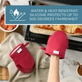 thumbnail image 5 of TOWN & COUNTRY BASICS Basketweave Soft Silicone Mini Oven Mitt 2-Pack Set, Heat Resistant  Flexible Silicone, Non-Slip Grip Red - 5.5X8, 5 of 5
