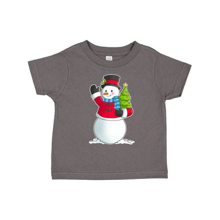 

Inktastic Snowman Holding Christmas Tree Gift Toddler Boy or Toddler Girl T-Shirt