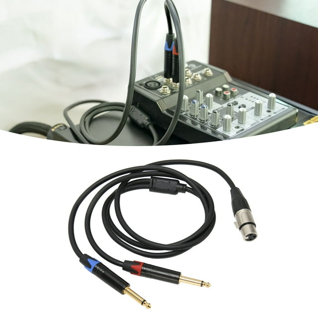 Dual 1/4 Inch To XLR Mono Y Splitter Microphone Cable, Dual 6.35mm Male To XLR Female Stereo Microphone Audio Converter Adapter Cable