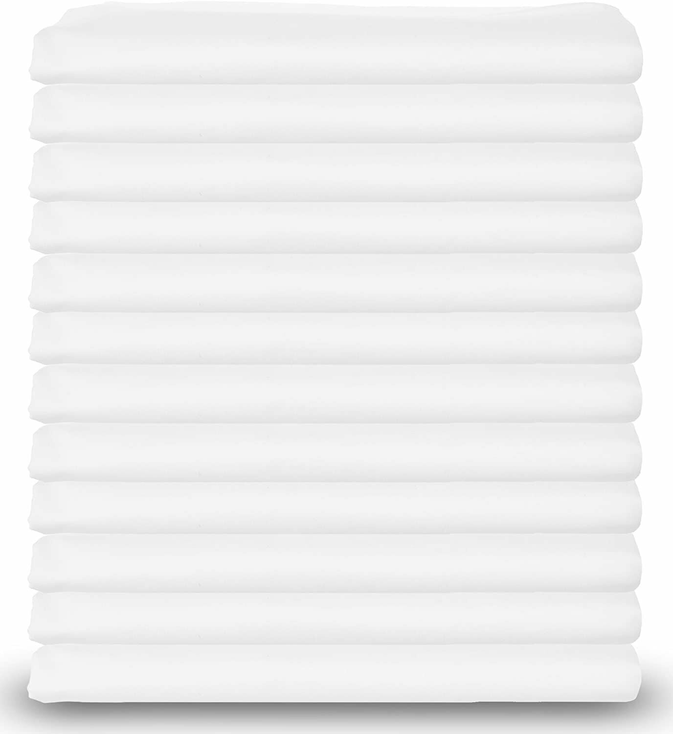 Standard Size White Cotton Pillowcases ,T200 Heavy Weight Quality, 12