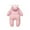 C#1Pink559, variant on CAIVO Baby Jumpsuit Winter Girls Hood Boys Zippers Pockets Solid Color Cute Long Sleeve Onesie One-Pieces