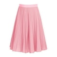 thumbnail image 3 of inlzdz Kids Girls Chiffon Pleated Elastic High Waist A-Line Flowy Swing Maxi Long Skirt Casual Wear Pink 150, 3 of 5