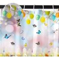 thumbnail image 4 of pipaio 72x84 Inches Easter Shower Curtain Spring Flowers Blossom Grass Colorful Eggs Butterflies Fence Bokeh Shower Curtains for Bathroom Decor Waterproof Polyester Fabric with Hooks, 4 of 6