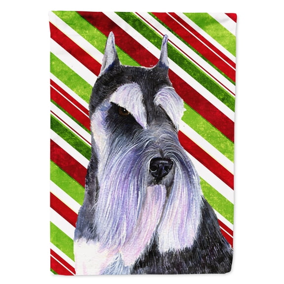Schnauzer Candy Cane Holiday Christmas Garden Flag