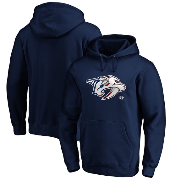 Men's Navy Nashville Predators Banner Wave Logo Pullover Hoodie