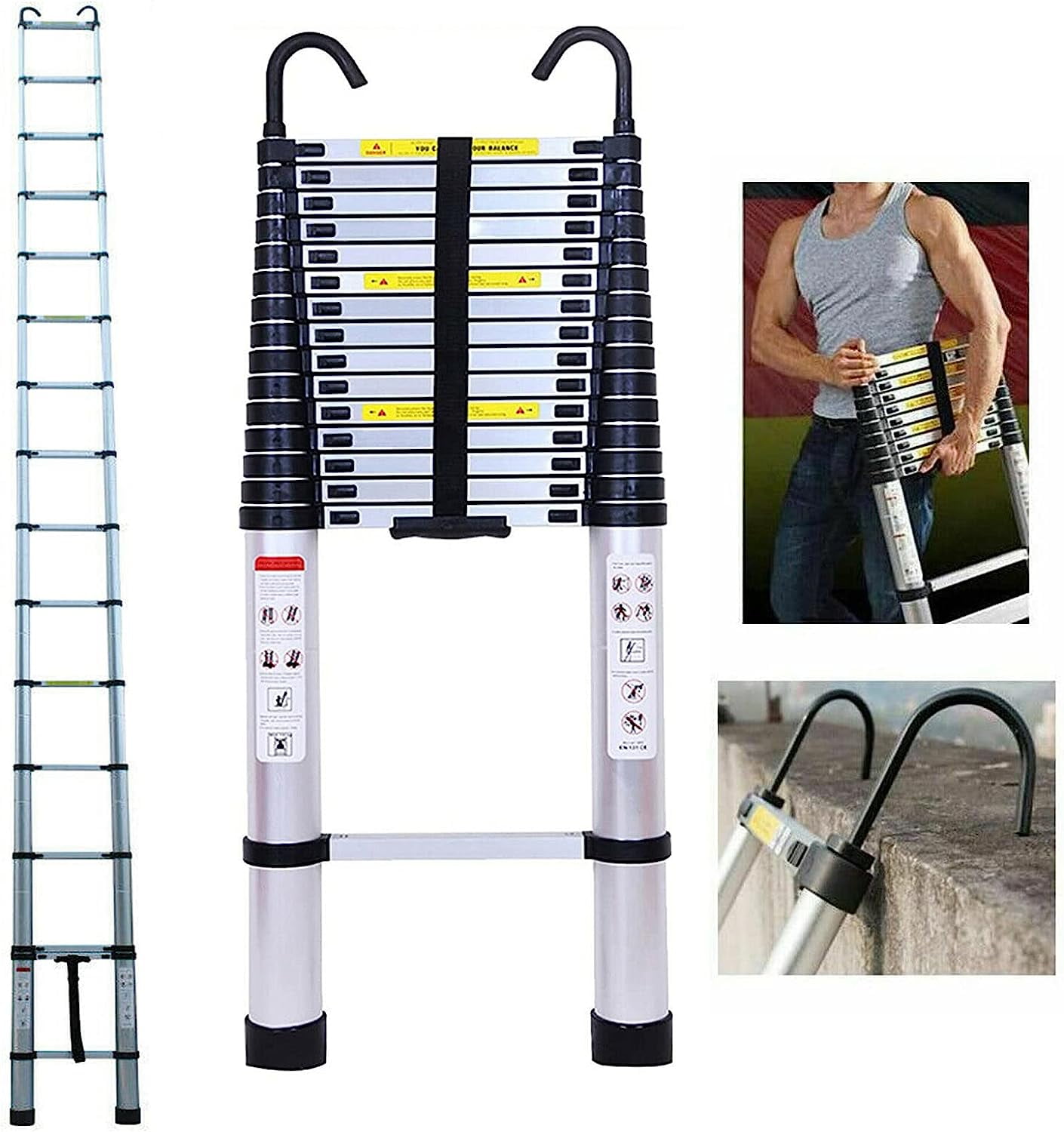 Telescoping Ladder 20FT Extension Ladder Aluminum Telescopic Ladder