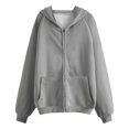 thumbnail image 3 of Dyegold Zip Up Hoodie Women Weekly Deals Trendy Casual Comfy Oversized Jacket Plus Size Y2k Zipper Hooded Shirts Workout Teen Girls Coats Winter Fleece Hoodie Ladies Solid Light Sweatshirt Sweater, 3 of 3