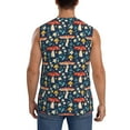 thumbnail image 4 of Lsque Colorful Mushrooms Print Men's Cotton Blend Sleeveless Muscle Shirts (S-3XL)- Moisture Wicking, Odor Protection, UPF 30+,X-Large, 4 of 8