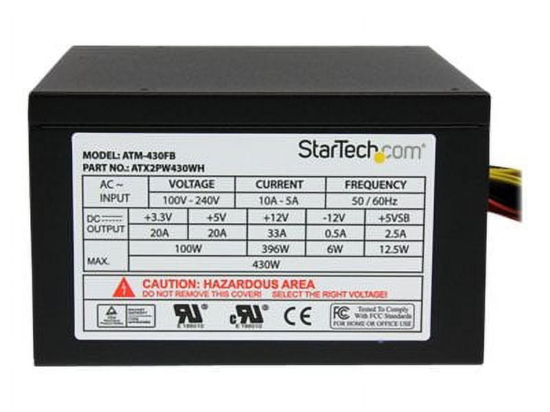 StarTech.com 430 Watt ATX12V 2.3 80 Plus Power Supply w/ Active PFC - Power supply (internal) - ATX12V 2.3/ EPS12V 2.92 - 80 PLUS - AC 115/230 V - 430 Watt - active PFC - black