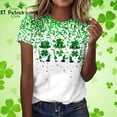 thumbnail image 1 of FAIWAD T-Shirts pour Femmes Grande Taille Jour de la Saint-Patrick Chemise Verte Décontractée Col Rond Trèfle Graphique, 1 of 1