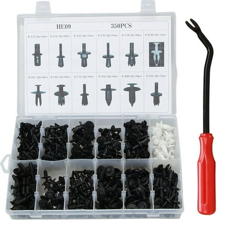 

350Pcs Car Body Push Pin Rivet Fastener Trim Moulding Clip + Screwdriver Removal Tool