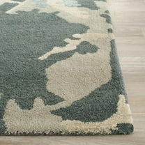 SAFAVIEH Bella Faye Abstract Camo Wool Runner Rug, Steel Blue, 2'3" x 6'