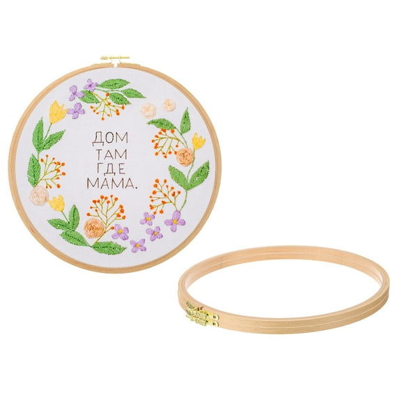 Uxcell 3 Pieces 12 Inch Beech Wood Embroidery Hoops, Circle Cross Stitch Hoop Frames with Adjustment Brass Screw