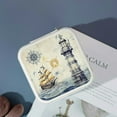 thumbnail image 4 of Autua Lighthouse Ship Compass Travel Jewelry Case Organizer for Necklace Ring Earring, Compact Size, Zipper Storage Box, Friendship Day Valentine's Day Gifts White, 4 of 5
