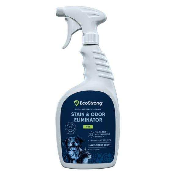 Eco Strong Enzymatic Pet Stain & Odor Remover for Cats & Dogs, 32 oz Sprayer Bottle