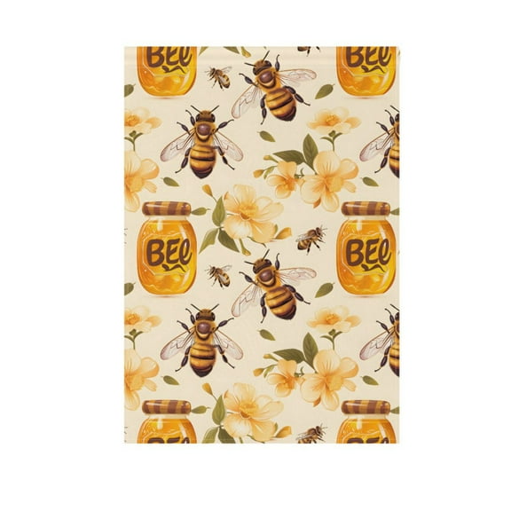 Bees and Honey Garden Flag 12X18 Double Sided Yard Flags for Outside Outdoor All Seasonal Decoration