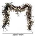 thumbnail image 2 of 71 Inch LED Glowing Black Ivy Garland, Artificial Hanging Black Fern Greenery Vines with Lights, Fake Leaves Swag for Halloween Thanksgiving Indoor Outdoor Garden Wall Party Decor, 2 of 9