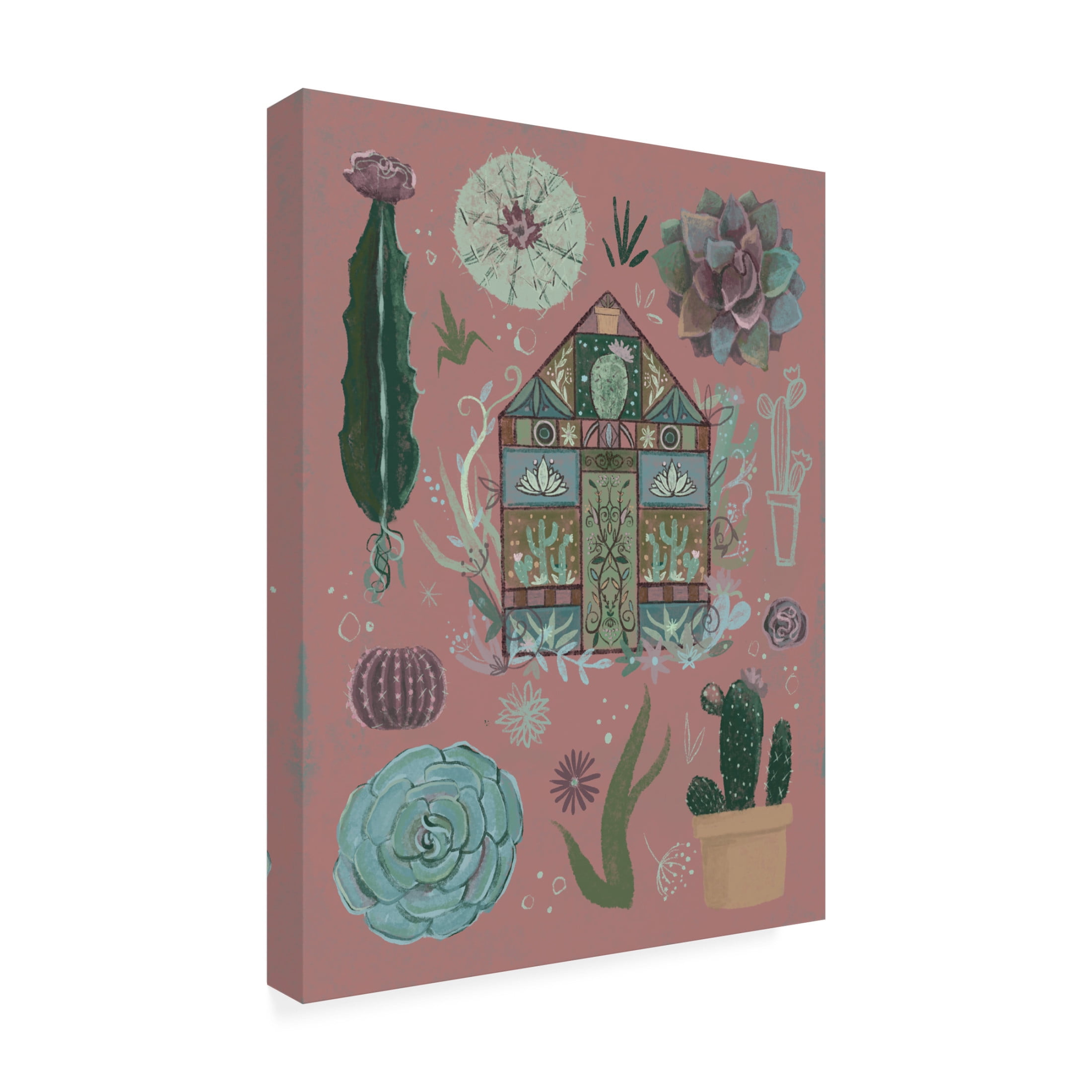 Canvas Wall Art - Christine Rotolo 'Garden Cactus' Wall Art for Living Room, Bedroom, or Office Décor by Trademark Fine Art - 14 x 19 Inches