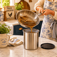 thumbnail image 6 of Oggi Stainless Steel Jumbo Grease Container with Removable Strainer and Snug Lid. Perfect container for fryer oil, bacon drippings, lard and ghee oil. Large capacity can - 1 Gall / 4 Qt / 3.75 Lt, 6 of 9