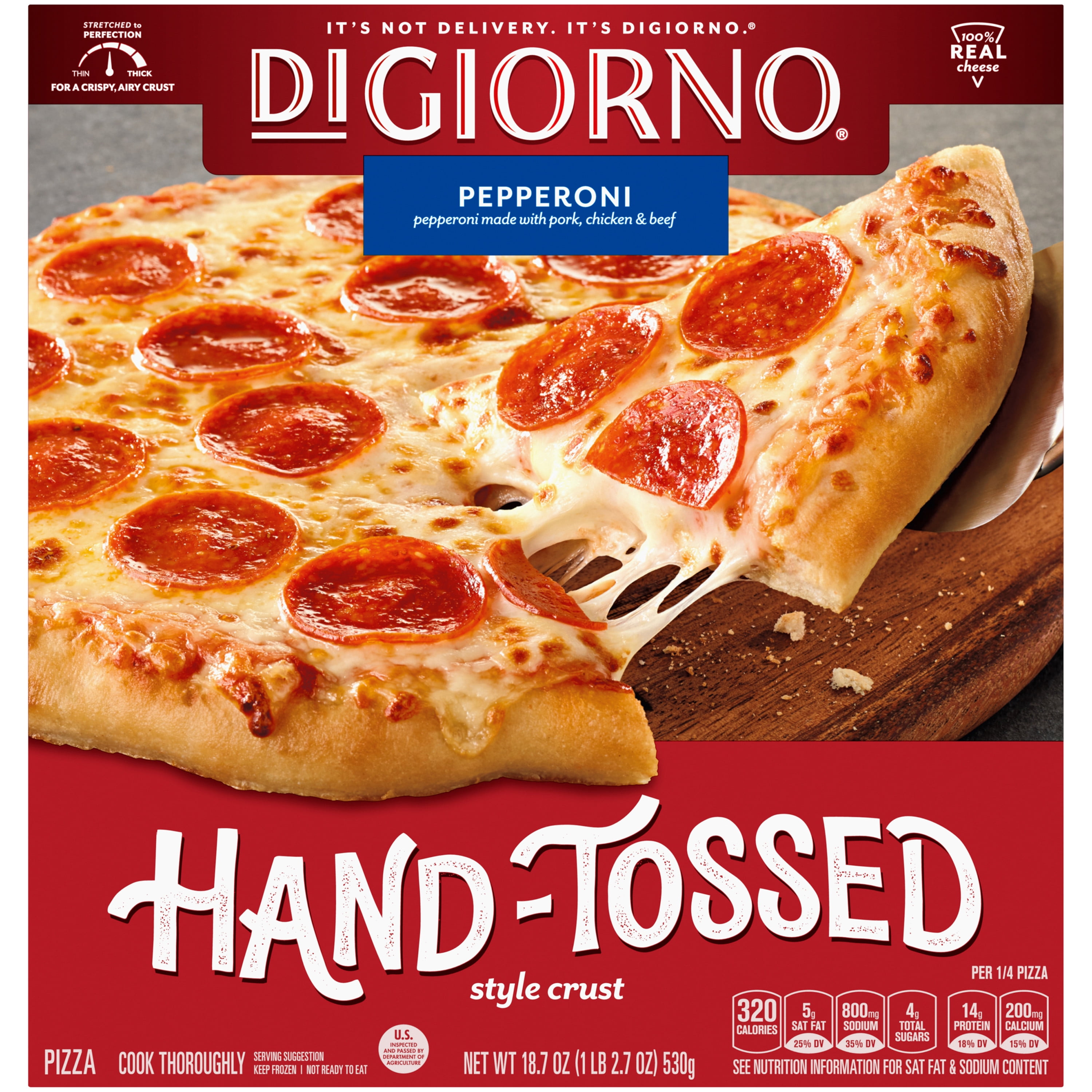 DIGIORNO Pepperoni Frozen Pizza with Hand Tossed Style Crust 18 7 oz DIGIORNO Pepperoni Frozen Pizza with Hand Tossed Style Crust 18 7 oz