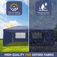 thumbnail image 6 of IVV Outdoor 10x20 FT Folding Canopy Tent with 4 Removable Side Panels (Including 2 Window Walls), Waterproof Gazebo for Events, Camping, Blue, 6 of 10