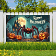 thumbnail image 5 of Creepy Spider Halloween Banner Haunted House Gothic Design Spooky Pumpkin Scary Scene for Holiday Party Decoration, 5 of 5