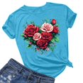 thumbnail image 2 of T Shirts for Women Women's Lover Love Printed T-Shirt Round Neck Short Sleeved, 2 of 3