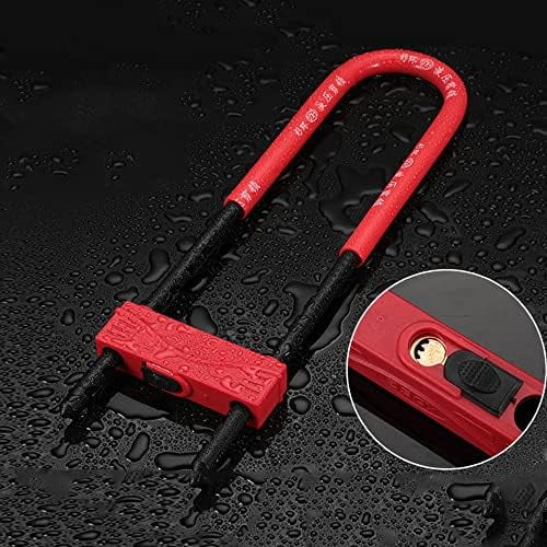 U Lock-Bicycle Combination U-Lock - Four Position Combination Padlock - Long Shackle Padlock - with Adjustable Shackle - Suitable for Bicycles, Electric Bikes, Mountain Bikes, Glass Doors