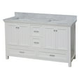 thumbnail image 5 of Paige 60" Double Bathroom Vanity with White Cabinet and Carrara Marble Top, 5 of 6