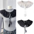 thumbnail image 2 of Elegant Self Tie Decorative False Collar Shawl Ladies Sweater Dress Clothes Sewing Petal Collar DIY Shawl False Collar White, 2 of 5