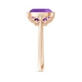 thumbnail image 3 of ANGARA Natural Bezel Set Cushion 3.65 ct Amethyst Ring with Milgrain Detailing in 14K Rose Gold for Women (Size-10mm) | February Birthstone, Anniversary Jewelry Gift for Women | Natural Amethyst Ring, 3 of 9