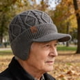 thumbnail image 4 of Aufmer 3 Pcs Winter Hat with Ear Protection and Visor, Unisex Thick Warm Lining Hat for Wind and Cold, Outdoor Knit Hat with Ear Flaps for All Seasons Gift, 4 of 7
