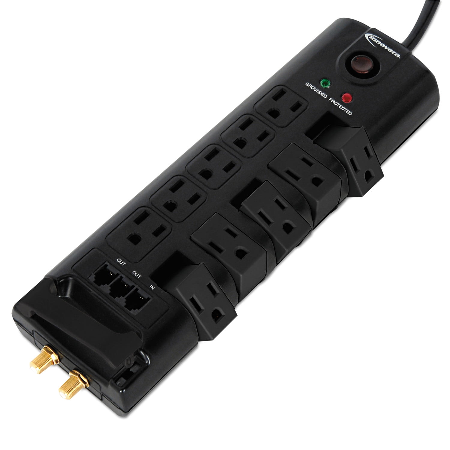 2880 Joules, 10 Outlets, 6 ft. Cord, Surge Protector Black
