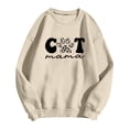 thumbnail image 5 of Cat Print Women's Sweatshirt Cat Mama Long Sleeve Crewneck Regular Fit Spring Cute Pullover Sweater, 5 of 5