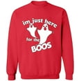 thumbnail image 2 of OXI Crewneck Sweatshirt - I'm Just Here For The Boos, Basic Casual Sweatshirts for Men's and Women Fleece Sweatshirt Long Sleeve - Red Large, 2 of 2